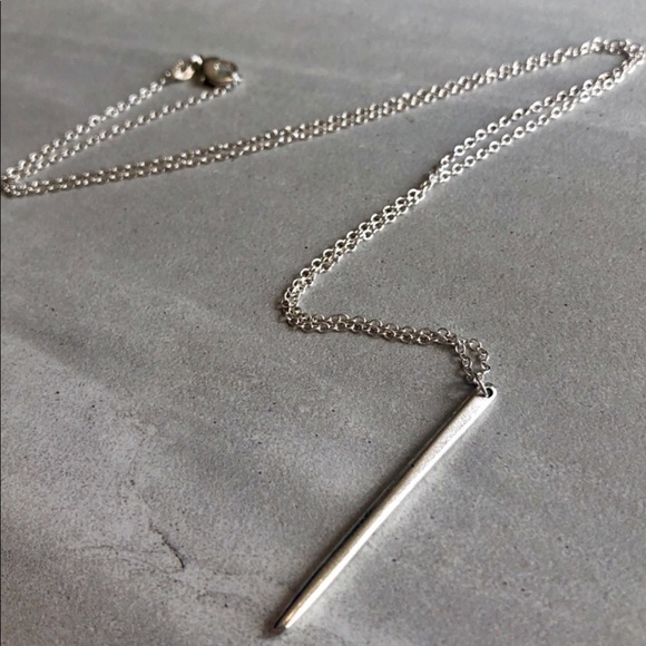 TODAY ONLY!! Minimalist 925 Bar Necklace Sterling - Picture 2 of 5
